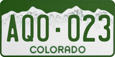 CO license plate AQO023