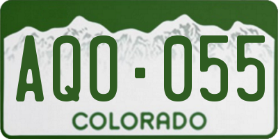 CO license plate AQO055