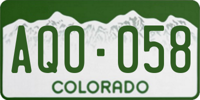 CO license plate AQO058