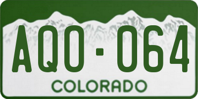 CO license plate AQO064