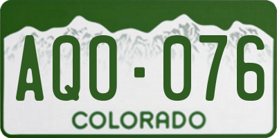 CO license plate AQO076