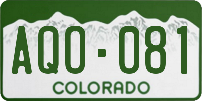 CO license plate AQO081
