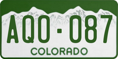 CO license plate AQO087