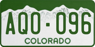 CO license plate AQO096