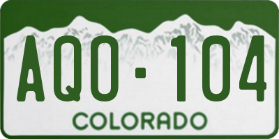 CO license plate AQO104