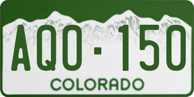 CO license plate AQO150