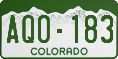 CO license plate AQO183