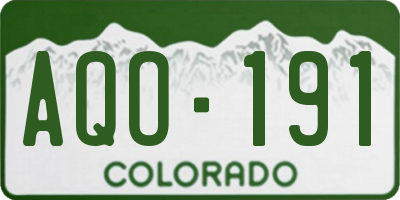 CO license plate AQO191