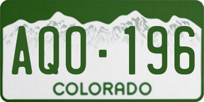 CO license plate AQO196
