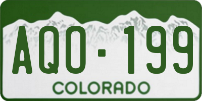 CO license plate AQO199
