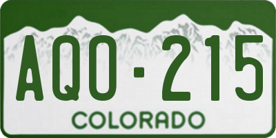 CO license plate AQO215