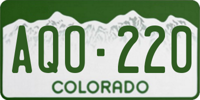 CO license plate AQO220