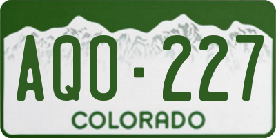 CO license plate AQO227