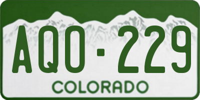CO license plate AQO229