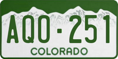 CO license plate AQO251