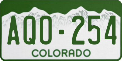 CO license plate AQO254