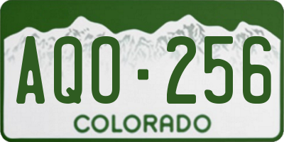 CO license plate AQO256