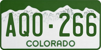 CO license plate AQO266