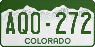 CO license plate AQO272