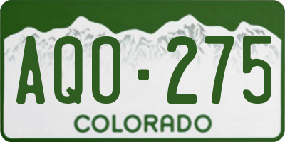 CO license plate AQO275