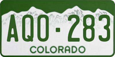 CO license plate AQO283