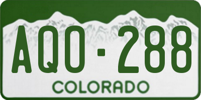 CO license plate AQO288