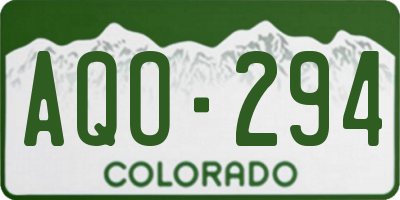 CO license plate AQO294