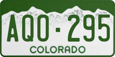 CO license plate AQO295