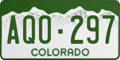CO license plate AQO297