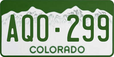 CO license plate AQO299