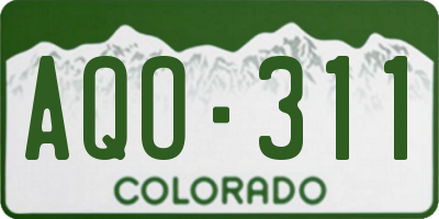 CO license plate AQO311