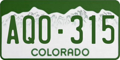 CO license plate AQO315