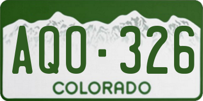 CO license plate AQO326