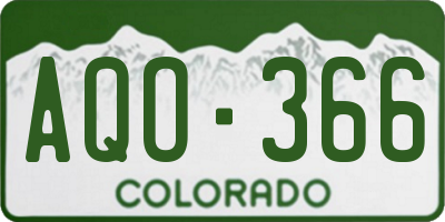 CO license plate AQO366