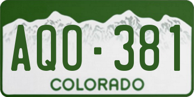 CO license plate AQO381