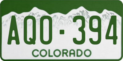 CO license plate AQO394
