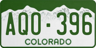 CO license plate AQO396
