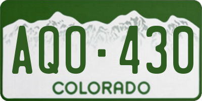 CO license plate AQO430