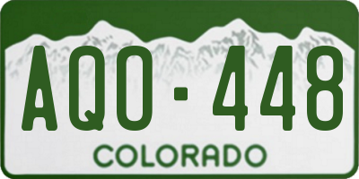 CO license plate AQO448