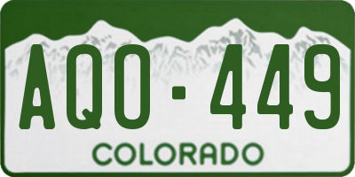 CO license plate AQO449