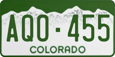 CO license plate AQO455
