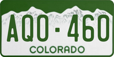 CO license plate AQO460