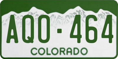 CO license plate AQO464