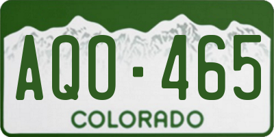 CO license plate AQO465