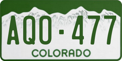 CO license plate AQO477