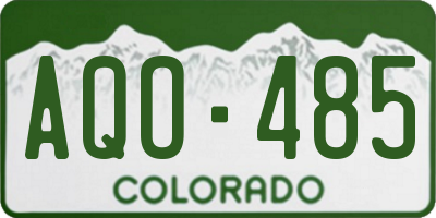 CO license plate AQO485