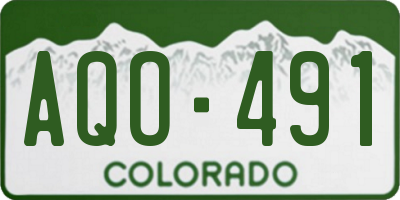 CO license plate AQO491