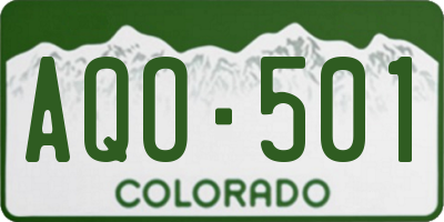 CO license plate AQO501