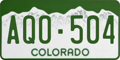 CO license plate AQO504