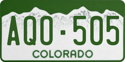 CO license plate AQO505